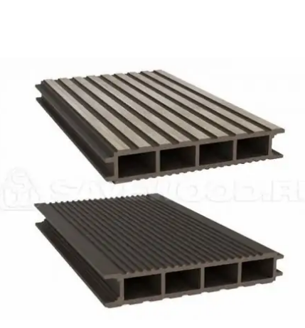 Террасная доска из ДПК Savewood Ulmus широкий вельвет темно-коричневый